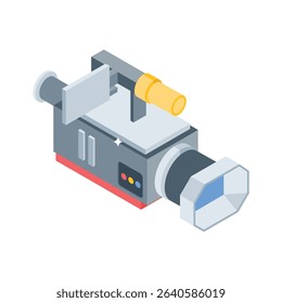 Explore an isometric style icon of camcorder recording