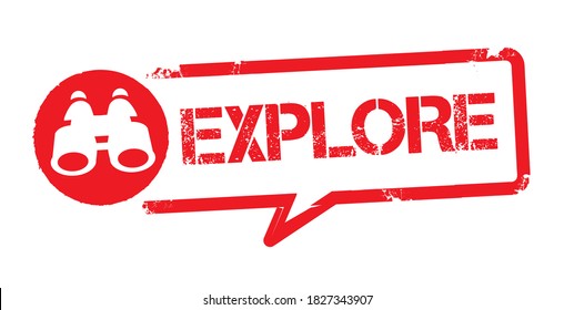 Entdecken - inspirierendes typografisches Gummistempelkonzept, Vektorgrafik-Konzept auf weißem Hintergrund