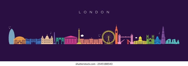 Explore London. modern skyscrapers in London. set of london icons royalty free vectors illustration art for Logo, T shirt, banner, card design