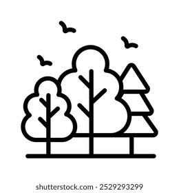 Explore lush creativity with our vibrant forest Trees Vector Icon