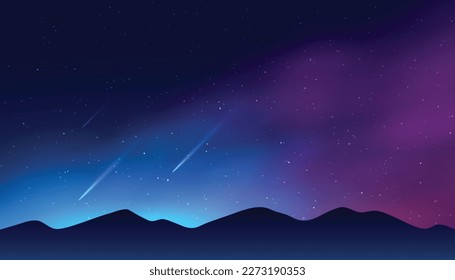 explore the magic of astrology with starry night sky landscape banner vector