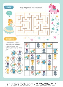Explore a magical world with this professional collection of fairytale-themed educational activities for children. Featuring charming illustrations of princesses, brave knights, royal kings, and friendly dragons, this series includes mazes, word searches, dot-to-dot puzzles, and logic games. Designed in a consistent, cute flat style, these worksheets are perfect for preschool and elementary school learning materials, themed birthday parties, or kids' activity books. Help children develop fine motor skills and logical thinking with the inhabitants of the Royal Kingdom