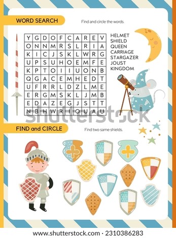 Explore a magical world with this professional collection of fairytale-themed educational activities for children. Featuring charming illustrations of princesses, brave knights, royal kings, and friendly dragons, this series includes mazes, word searches, dot-to-dot puzzles, and logic games. Designed in a consistent, cute flat style, these worksheets are perfect for preschool and elementary school learning materials, themed birthday parties, or kids' activity books. Help children develop fine motor skills and logical thinking with the inhabitants of the Royal Kingdom