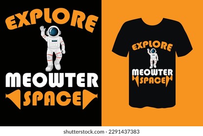 Designvorlage für Meowter Space, Vektorgrafik-T-Shirts erkunden