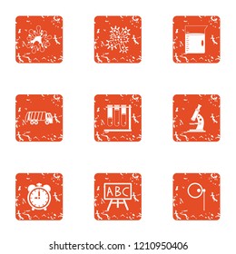 Explore the microworld icons set. Grunge set of 9 explore the microworld vector icons for web isolated on white background