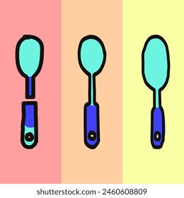 Explore a minimalist collection of spoon icons in a sleek flat design, ideal for enhancing your projects with a touch of elegance. Vector illustration.