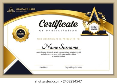 Explore Modern Elegance Certificate Template for Corporate Business, Training, Achievement, and Education Excellence-Vector Design