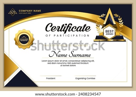 Explore Modern Elegance Certificate Template for Corporate Business, Training, Achievement, and Education Excellence-Vector Design