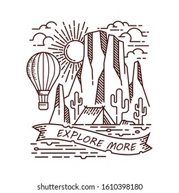 Explore more in the desert line illustration