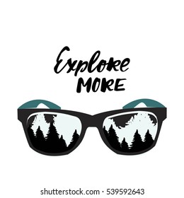 Explore more. Hand lettering. vector illustration