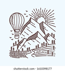 Explore more with hot air balloon line illustration 