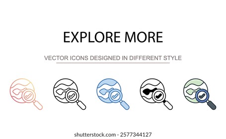 Explore More icon design with white background stock illustration