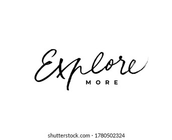 Explore more ink brush vector lettering. Modern slogan handwritten vector calligraphy. Black paint lettering isolated on white background. Optimist phrase, wise saying, inspirational quote. 