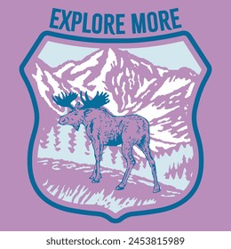 Explore More Moose Badge for adventure.