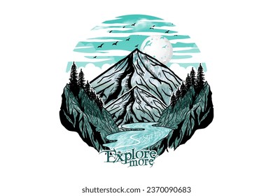 Explore more outdoor hand-drawn t shirt print illustration