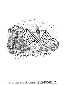 Explore more travel adventure drawing t shirt design illustration