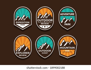 Explore Mountain Advanture symbol vector set