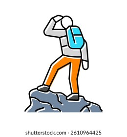 explore mountain adventure color icon vector. explore mountain adventure sign. isolated symbol illustration