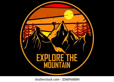 Explore the mountain design vintage retro