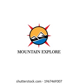 explore mountain logo vector illustration concept, icon, element, and template for company