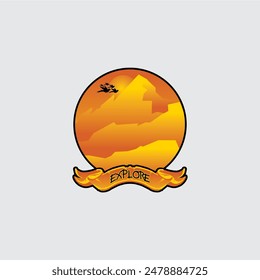 explore mountain nature vector illustration logo