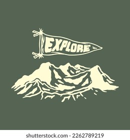 Explore mountain outdoor activity tshirt design 