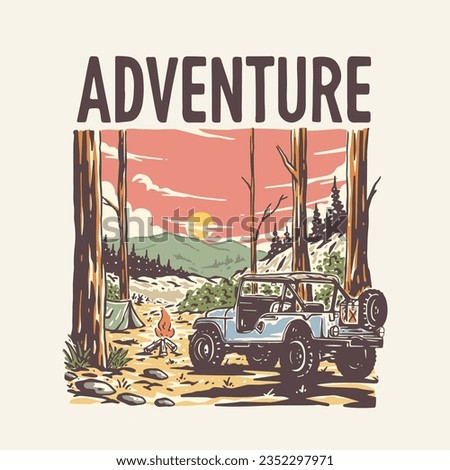 explore mountain vector illustration tshirt