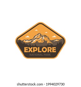 Explore national park Badges patch emblem logo vintage outdoor illustration