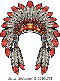 Explore Native heritage with "Spirit of the Plains." Our vector art captures the strength, wisdom, and pride of Native American chiefs. 🌐🎨 Native Art