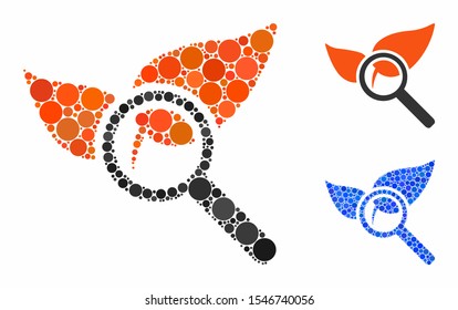 Explore natural drugs composition of round dots in different sizes and color tones, based on explore natural drugs icon. Vector round dots are organized into blue composition.