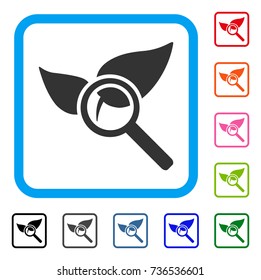 Explore Natural Drugs icon. Flat grey pictogram symbol in a light blue rounded frame. Black, gray, green, blue, red, orange color additional versions of Explore Natural Drugs vector.