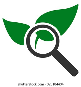 Explore Natural Drugs vector icon. Style is bicolor flat symbol, green and gray colors, rounded angles, white background.