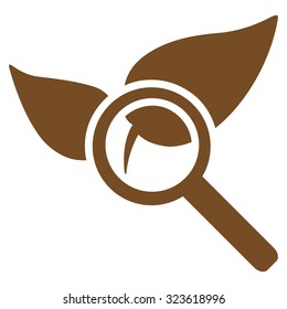 Explore Natural Drugs vector icon. Style is flat symbol, brown color, rounded angles, white background.