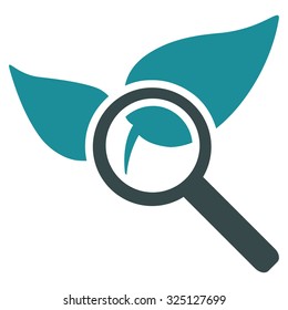 Explore Natural Drugs vector icon. Style is bicolor flat symbol, soft blue colors, rounded angles, white background.