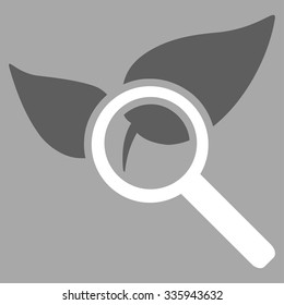 Explore Natural Drugs vector icon. Style is bicolor flat symbol, dark gray and white colors, rounded angles, silver background.