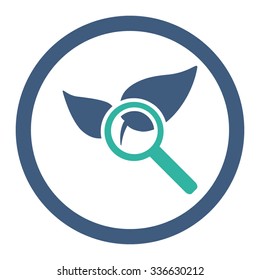 Explore Natural Drugs vector icon. Style is bicolor flat rounded symbol, cobalt and cyan colors, rounded angles, white background.