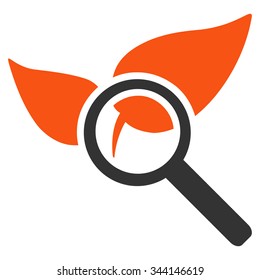 Explore Natural Drugs vector icon. Style is bicolor flat symbol, orange and gray colors, rounded angles, white background.