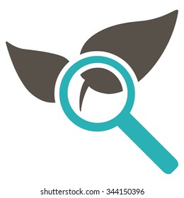 Explore Natural Drugs vector icon. Style is bicolor flat symbol, grey and cyan colors, rounded angles, white background.