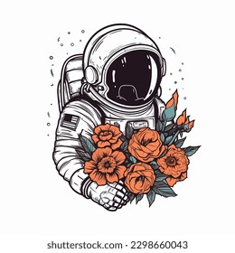 Explore new horizons with an Astronaut hand-drawn logo design illustration. Perfect for space-themed businesses and startups