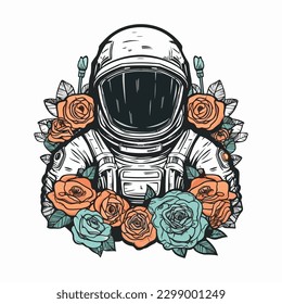 Explore new horizons with an Astronaut hand-drawn logo design illustration. Perfect for space-themed businesses and startups
