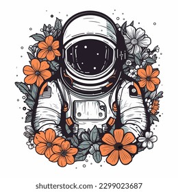 Explore new horizons with an Astronaut hand-drawn logo design illustration. Perfect for space-themed businesses and startups