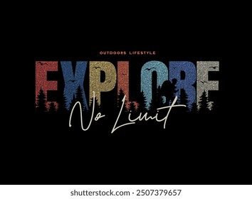 Explore no limit Vintage T shirt design 
