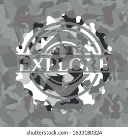 Explore on grey camouflaged texture