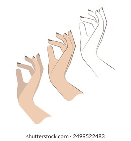 Explore our Beauty Hand Modeling Illustrations, featuring elegant and graceful hand designs perfect for fashion and beauty projects