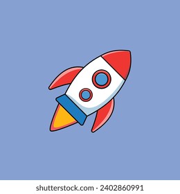 Explore our collection of vector illustrations featuring a cute rocket flying. Perfect for playful and space-themed designs. Download now!