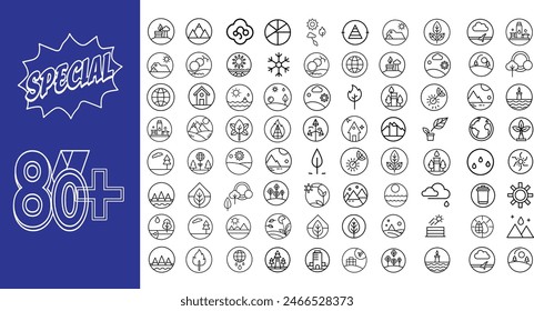 Entdeck ist unser Öko-Icon-Set mit Nachhaltigkeit, Natur, erneuerbaren Energien, Recycling und umweltfreundlichen Praktiken. Perfekt für die Förderung von Umweltbewusstsein und grünen Initiativen.