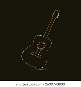 Explore our elegant golden guitar vector, perfect for music-related projects. This stylish design adds a touch of sophistication and creativity to album covers, posters, and promotional materials.  
