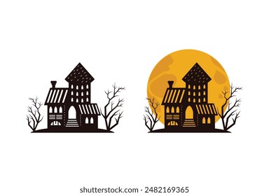 Explore our Halloween Haunted House Illustrations, featuring spooky and detailed haunted house designs perfect for Halloween and horror themes.