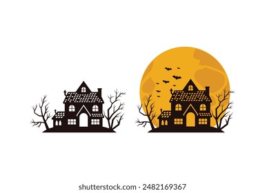 Explore our Halloween Haunted House Illustrations, featuring spooky and detailed haunted house designs perfect for Halloween and horror themes.