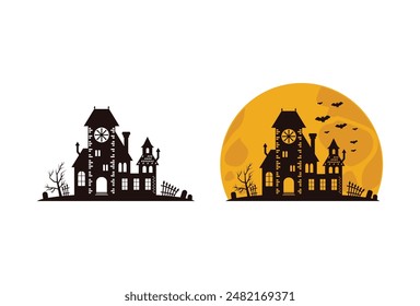 Explore our Halloween Haunted House Illustrations, featuring spooky and detailed haunted house designs perfect for Halloween and horror themes.